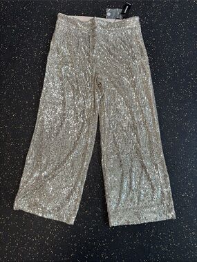 Express Sequin Wide-Leg Bottoms